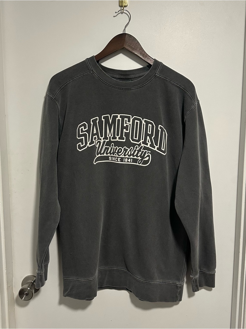 Samford University Black Charcoal Crewneck Sweatshirt M